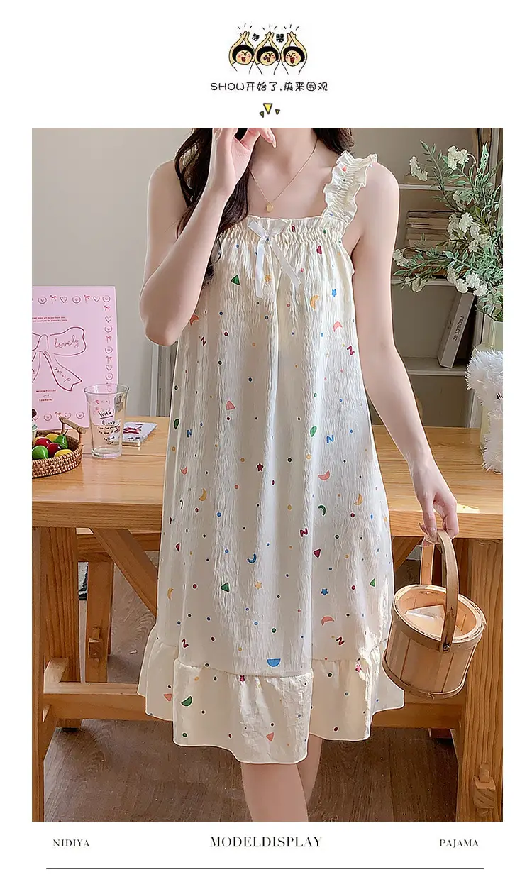 Nightgown for Women Summer Suspender New Style Princess Style Accessible Luxury Pure Desire Sweet Lace with Breast Pad Simple Home Wear 106 — feature 22