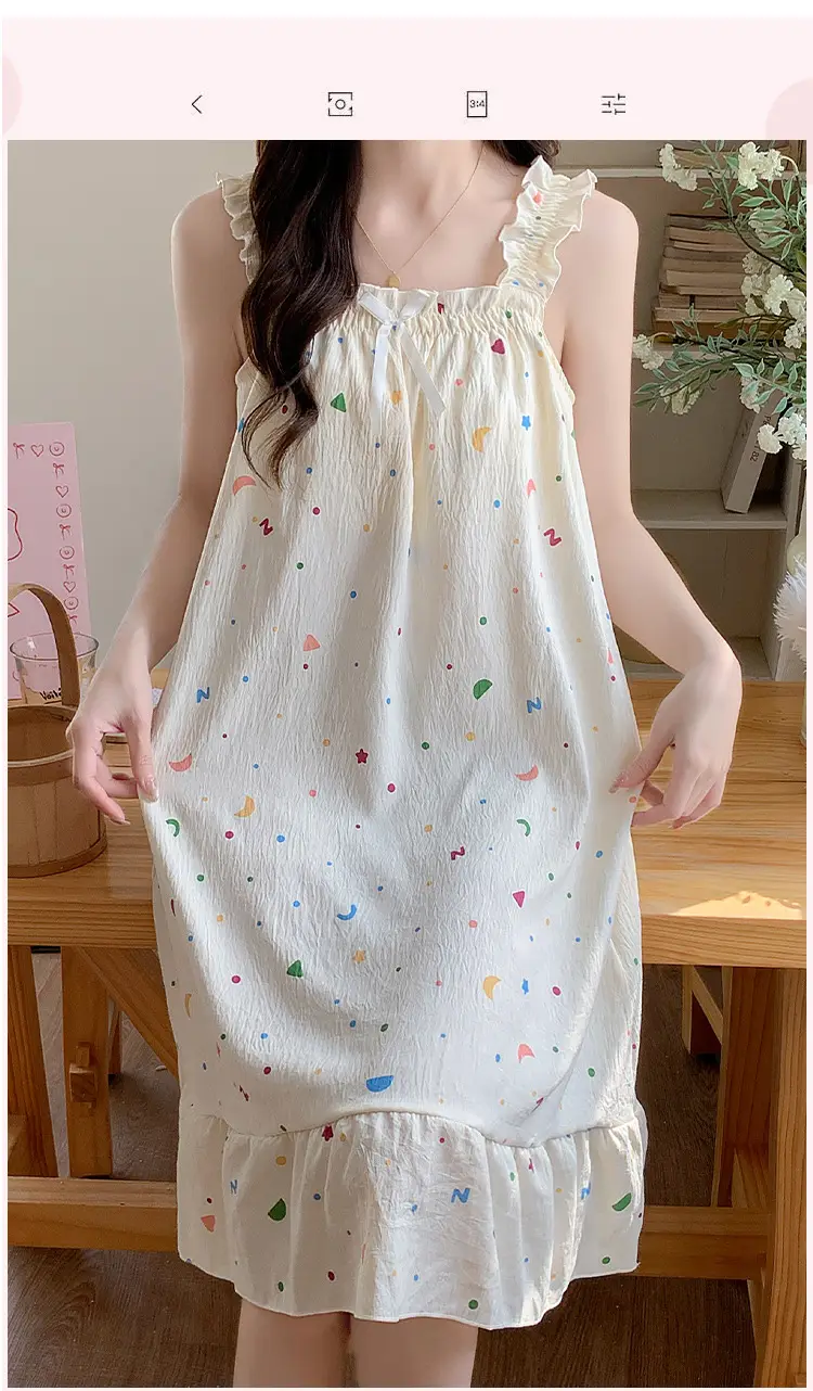 Nightgown for Women Summer Suspender New Style Princess Style Accessible Luxury Pure Desire Sweet Lace with Breast Pad Simple Home Wear 106 — feature 24