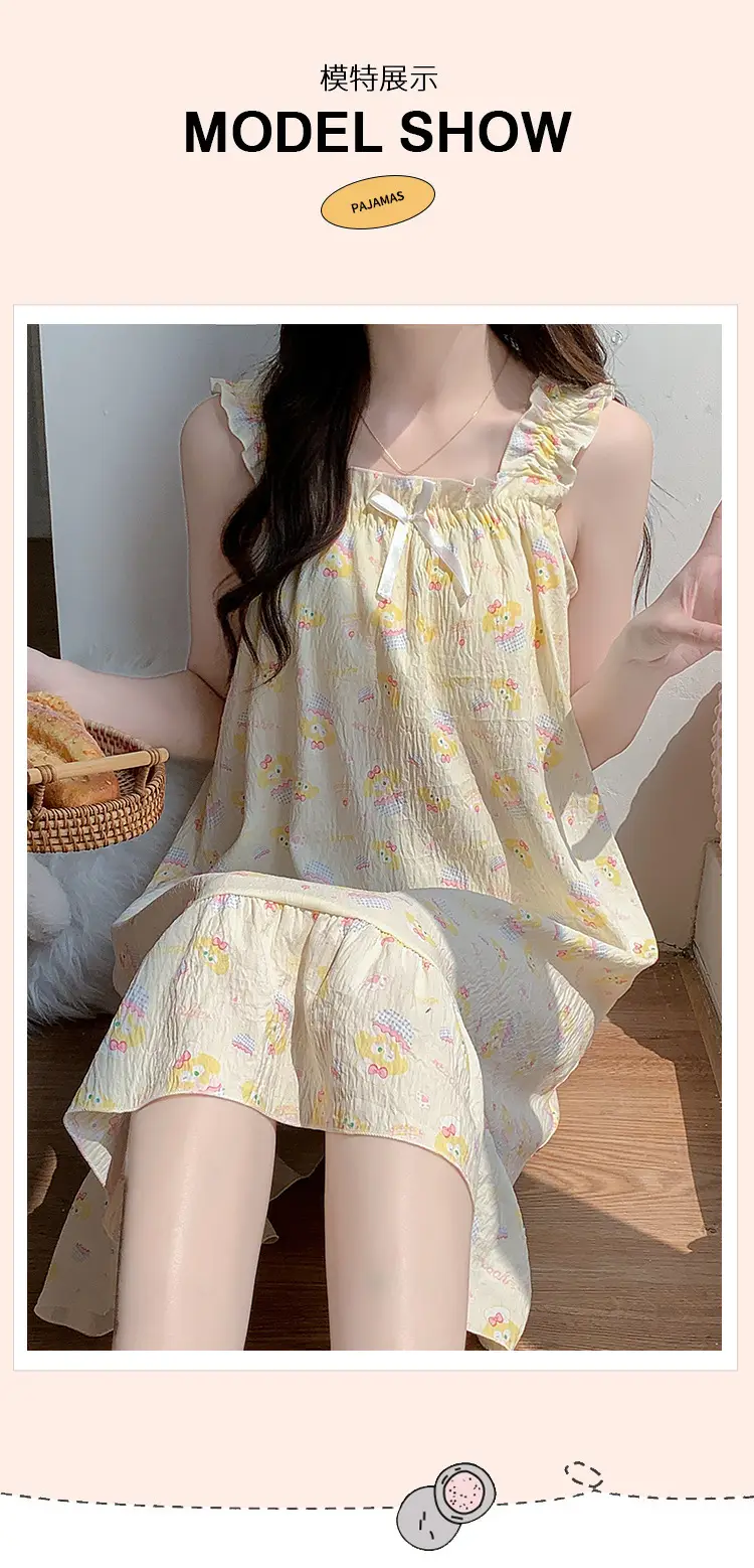 Nightgown for Women Summer Suspender New Style Princess Style Accessible Luxury Pure Desire Sweet Lace with Breast Pad Simple Home Wear 106 — feature 6