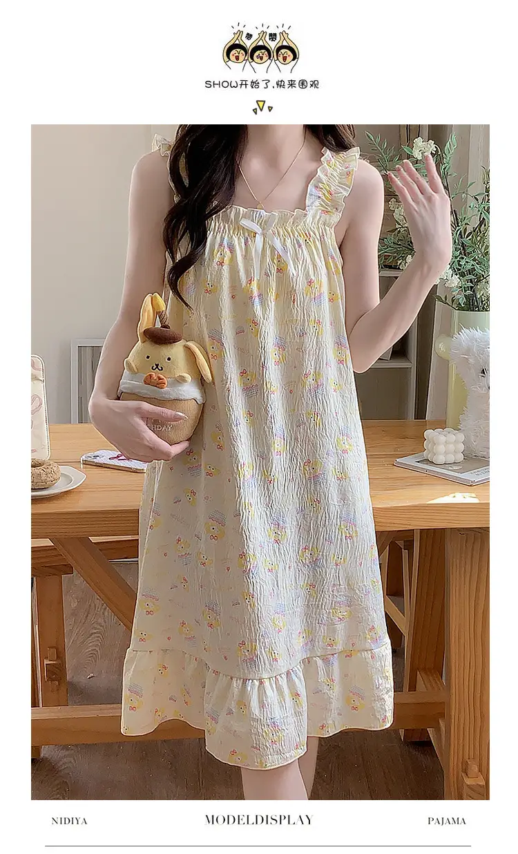 Nightgown for Women Summer Suspender New Style Princess Style Accessible Luxury Pure Desire Sweet Lace with Breast Pad Simple Home Wear 106 — feature 7