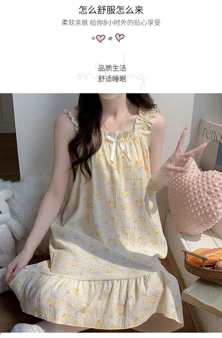 Nightgown for Women Summer Suspender New Style Princess Style Accessible Luxury Pure Desire Sweet Lace with Breast Pad Simple Home Wear 106 — feature 8