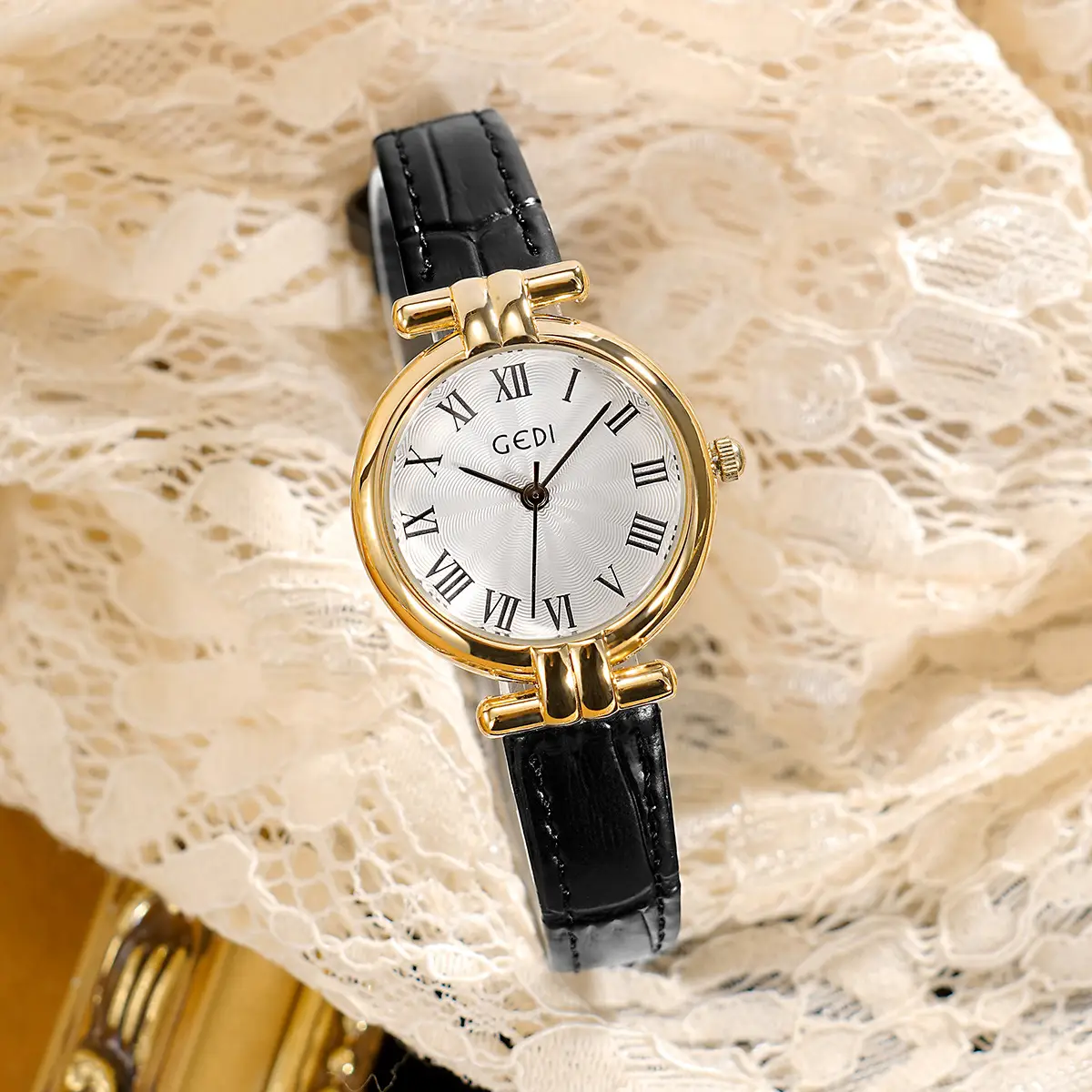 Goldie Women's Quartz Leather Watch with Roman Dial - Image 4