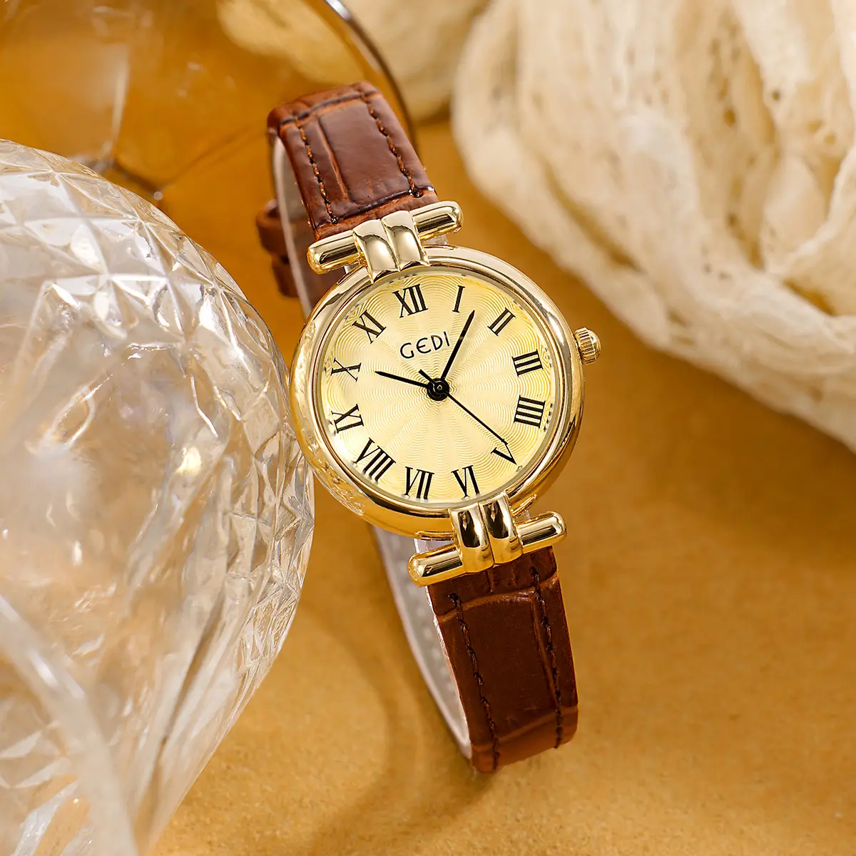 Goldie Women's Quartz Leather Watch with Roman Dial - Image 5