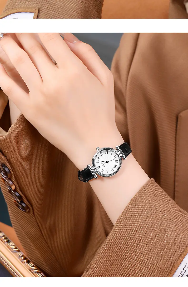 Goldie Women's Quartz Leather Watch with Roman Dial — feature 13