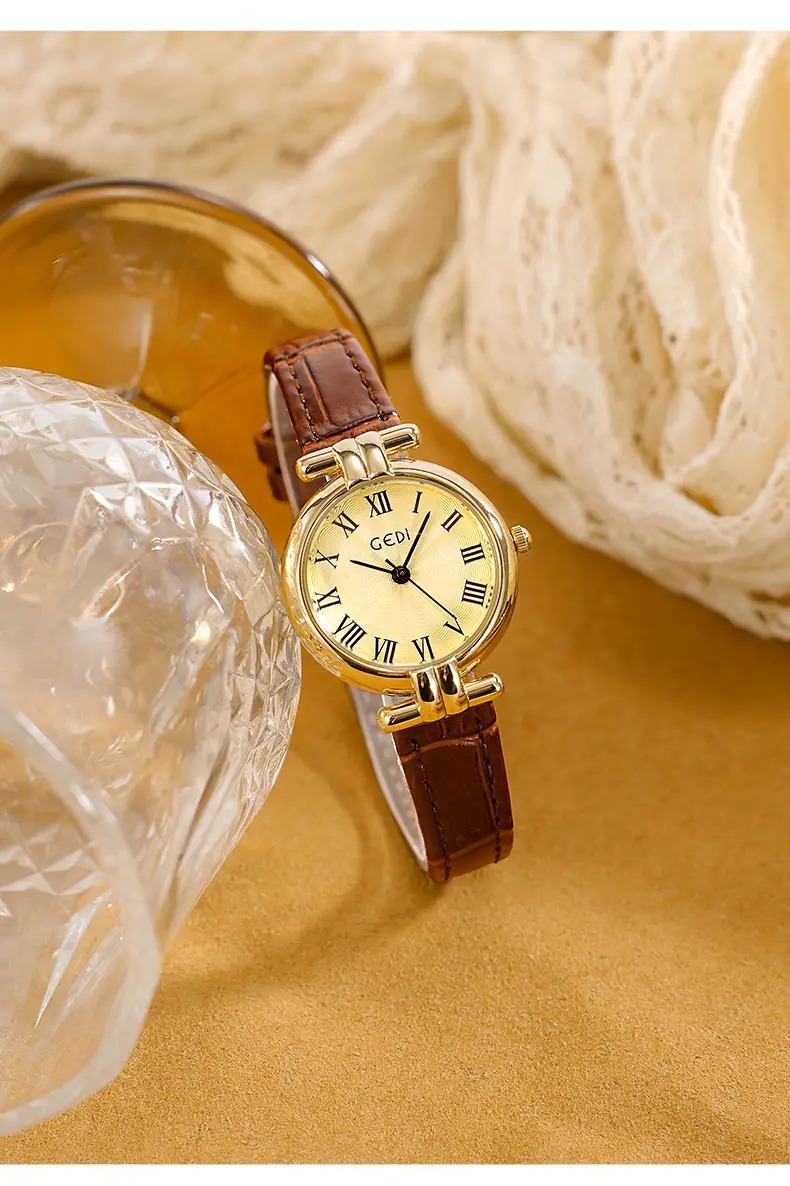Goldie Women's Quartz Leather Watch with Roman Dial — feature 4