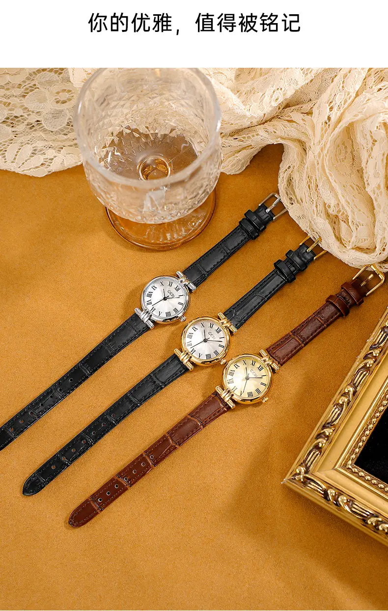 Goldie Women's Quartz Leather Watch with Roman Dial — feature 7