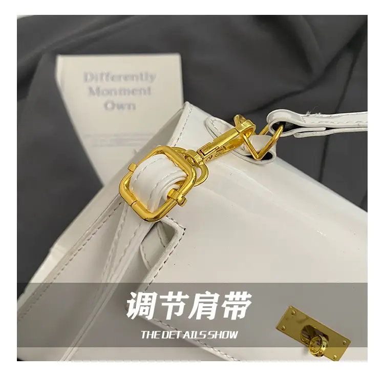 Women's Cream Leather Handbag Set with Lock Buckle 2026 — feature 14