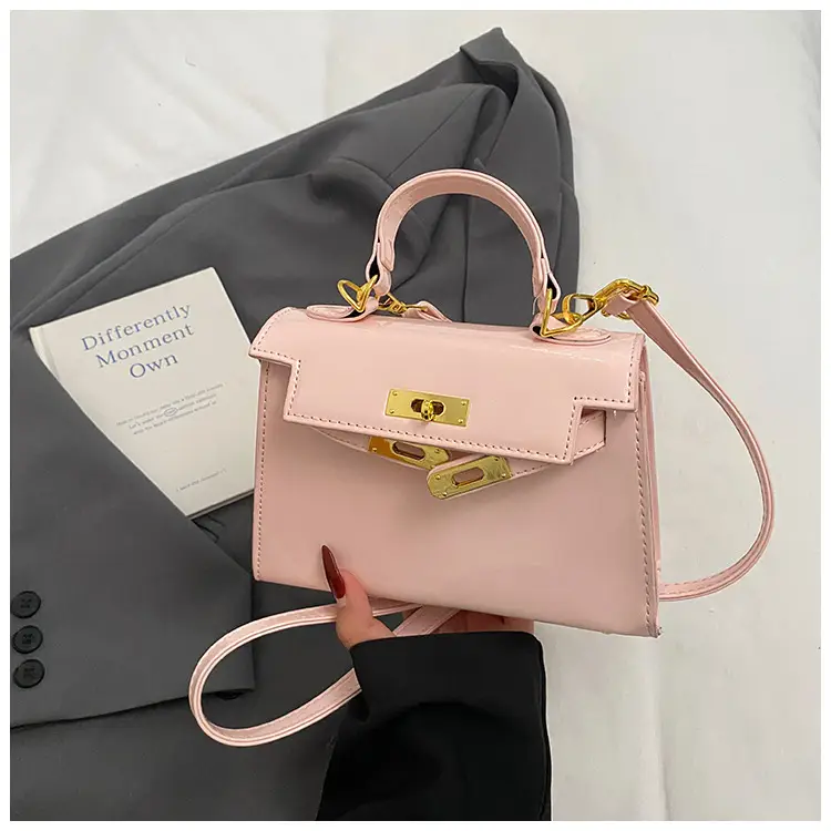 Women's Cream Leather Handbag Set with Lock Buckle 2026 - Image 12