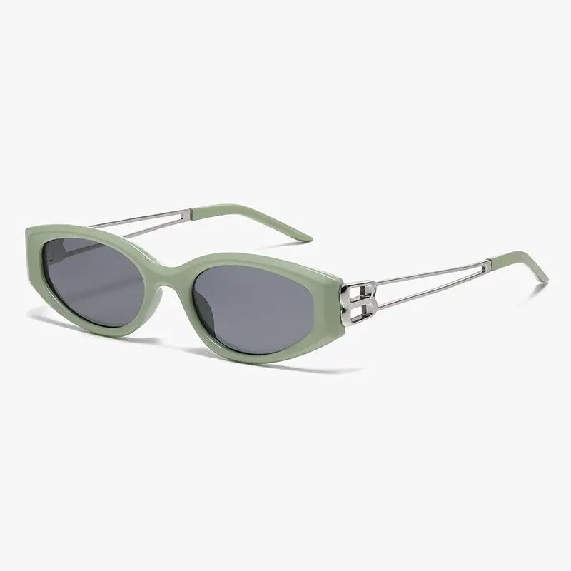New Cat's Eye Frame Sunglasses Black Silver
