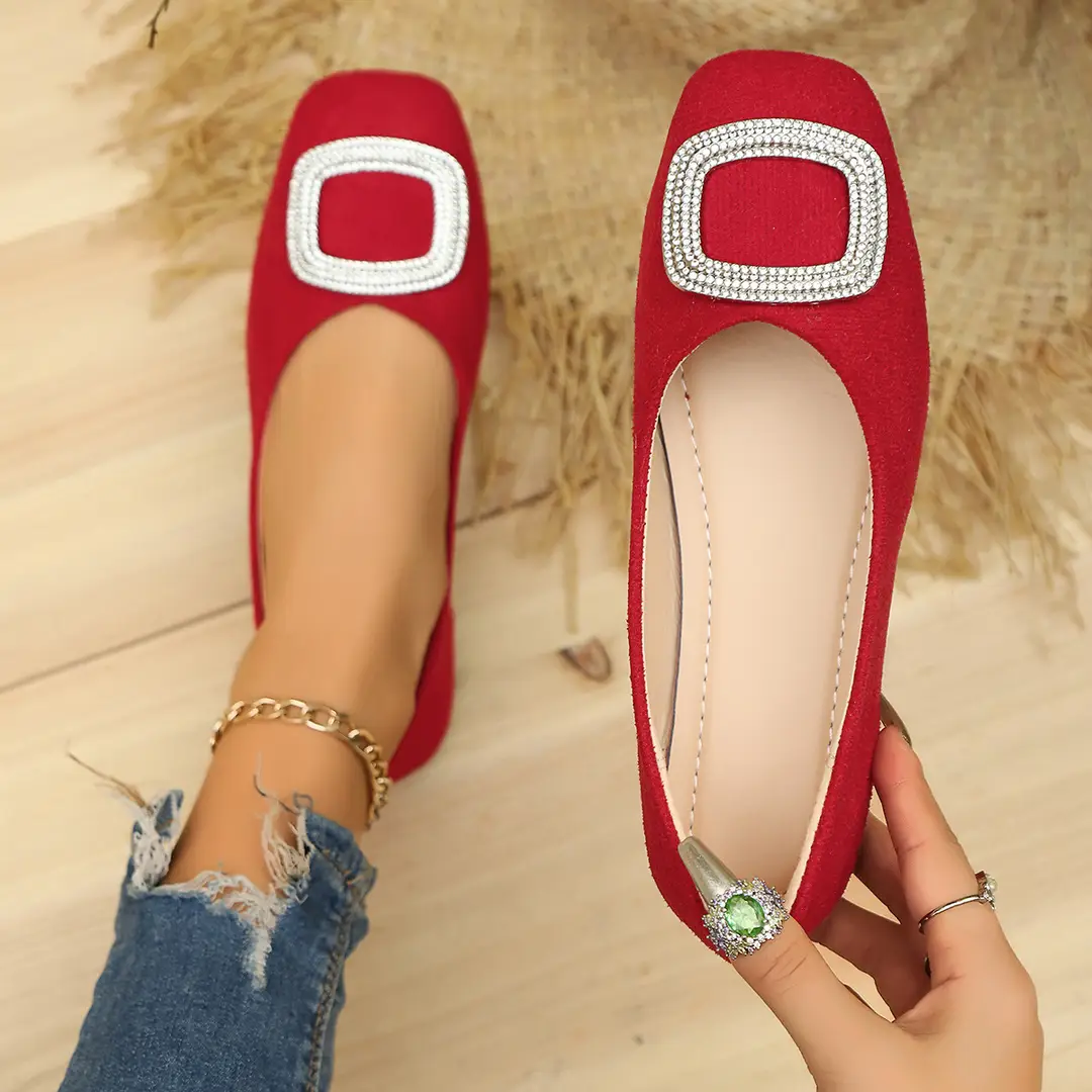 Square-Toe Flat Large-Size 2025 Commuter Women's Shoes with a Sense of Design, Shallow Breathable Elegant Single Shoes, Niche Soft-Soled Flat Shoes — feature 12
