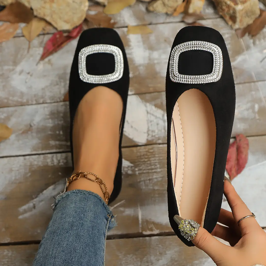 Square-Toe Flat Large-Size 2025 Commuter Women's Shoes with a Sense of Design, Shallow Breathable Elegant Single Shoes, Niche Soft-Soled Flat Shoes — feature 19