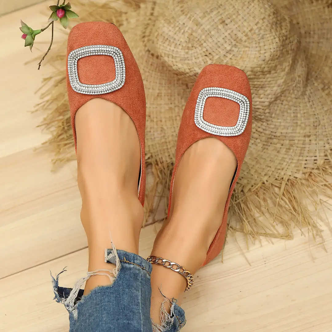 Square-Toe Flat Large-Size 2025 Commuter Women's Shoes with a Sense of Design, Shallow Breathable Elegant Single Shoes, Niche Soft-Soled Flat Shoes — feature 2