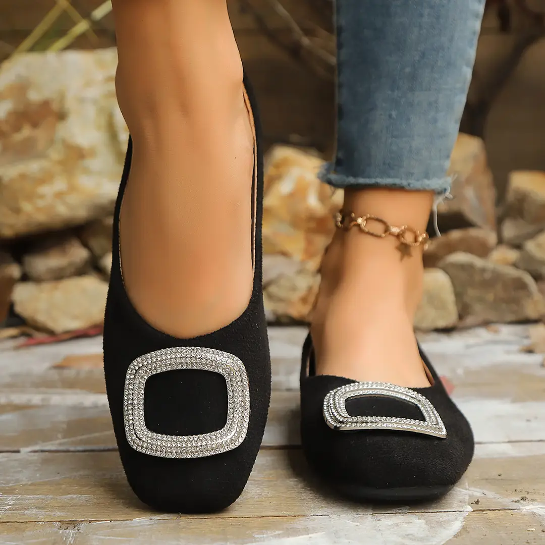 Square-Toe Flat Large-Size 2025 Commuter Women's Shoes with a Sense of Design, Shallow Breathable Elegant Single Shoes, Niche Soft-Soled Flat Shoes — feature 21