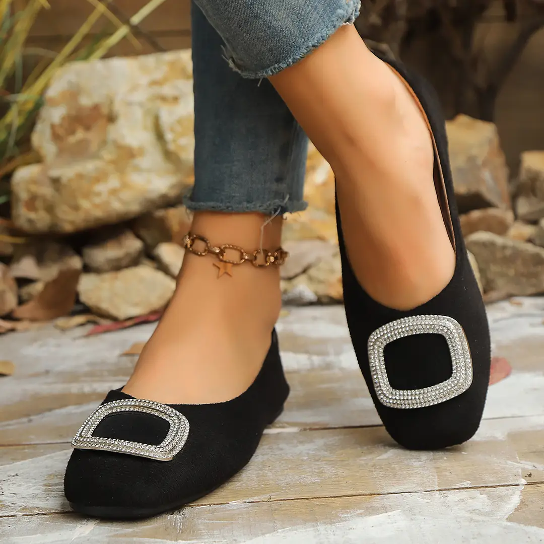 Square-Toe Flat Large-Size 2025 Commuter Women's Shoes with a Sense of Design, Shallow Breathable Elegant Single Shoes, Niche Soft-Soled Flat Shoes — feature 22