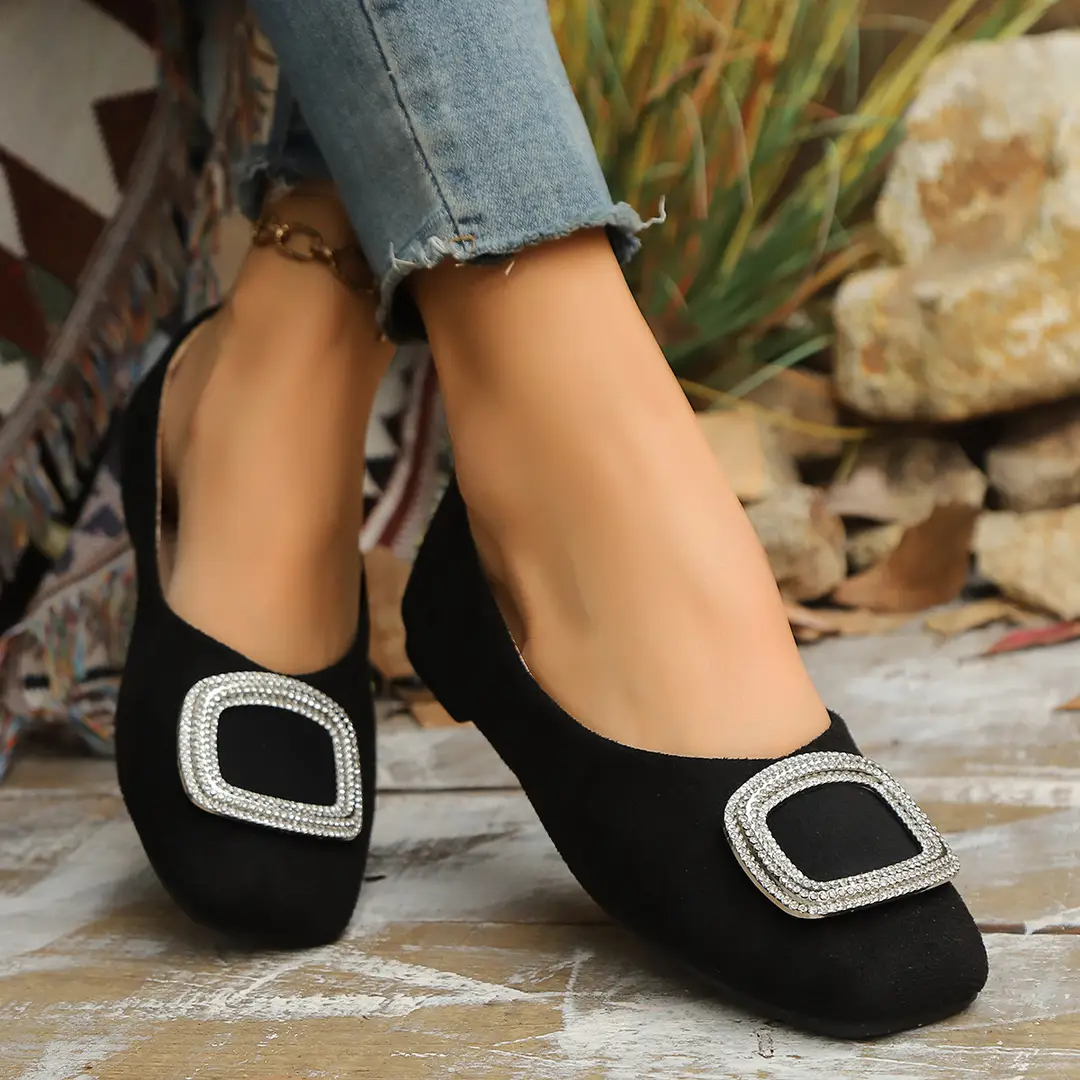 Square-Toe Flat Large-Size 2025 Commuter Women's Shoes with a Sense of Design, Shallow Breathable Elegant Single Shoes, Niche Soft-Soled Flat Shoes — feature 23