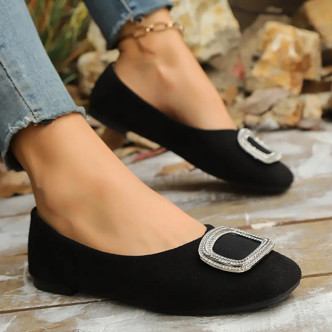 Square-Toe Flat Large-Size 2025 Commuter Women's Shoes with a Sense of Design, Shallow Breathable Elegant Single Shoes, Niche Soft-Soled Flat Shoes — feature 24