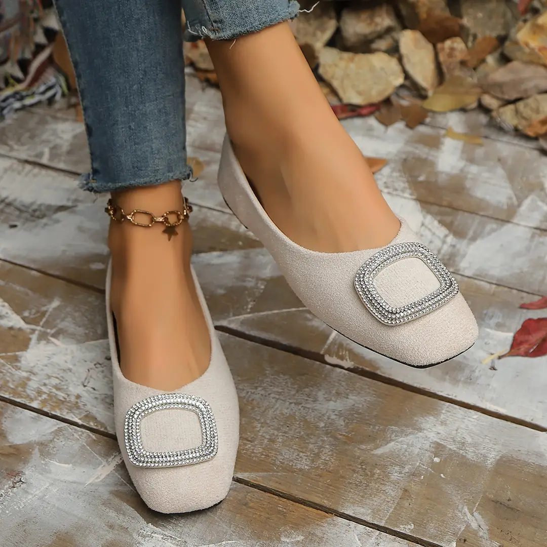 Square-Toe Flat Large-Size 2025 Commuter Women's Shoes with a Sense of Design, Shallow Breathable Elegant Single Shoes, Niche Soft-Soled Flat Shoes — feature 25