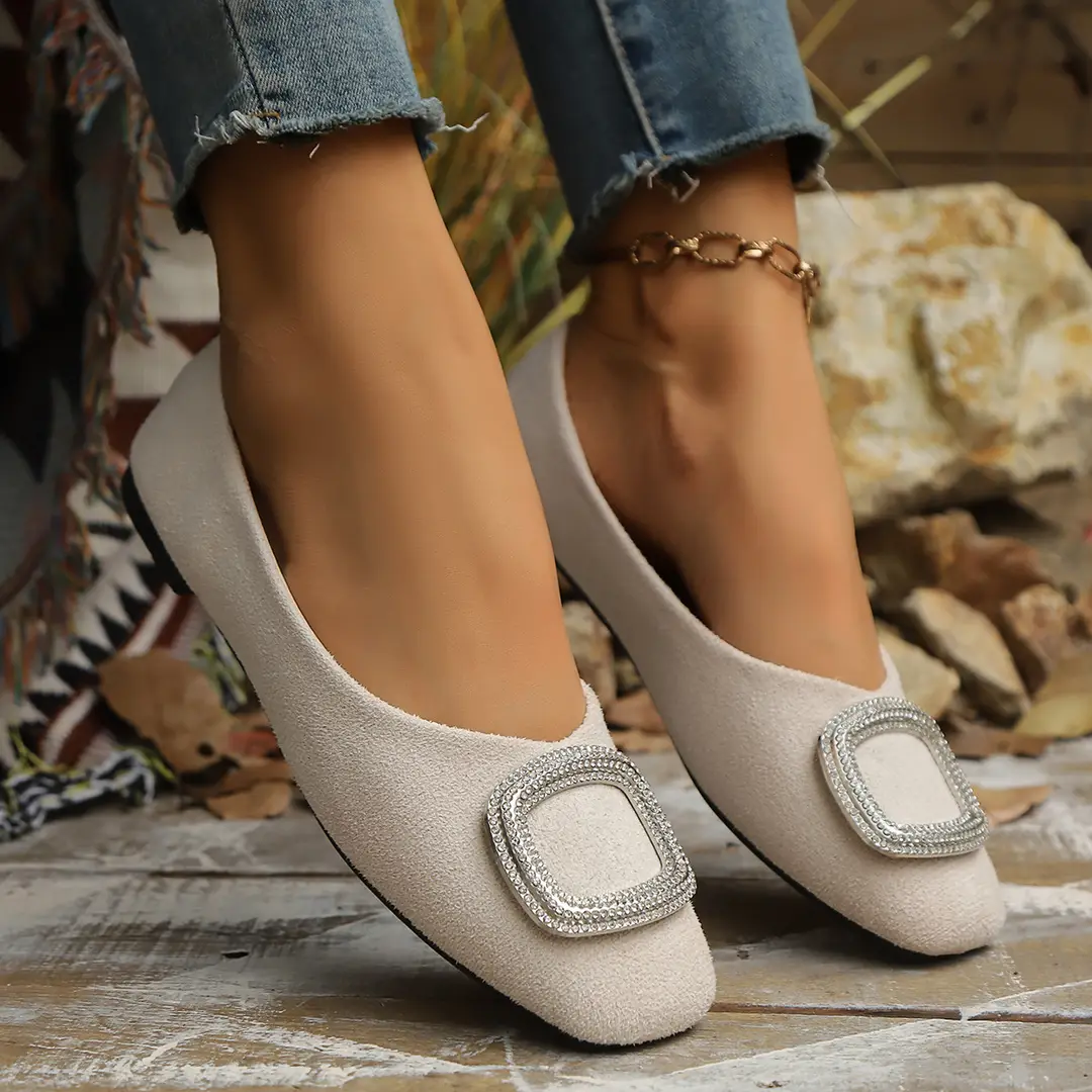 Square-Toe Flat Large-Size 2025 Commuter Women's Shoes with a Sense of Design, Shallow Breathable Elegant Single Shoes, Niche Soft-Soled Flat Shoes — feature 26