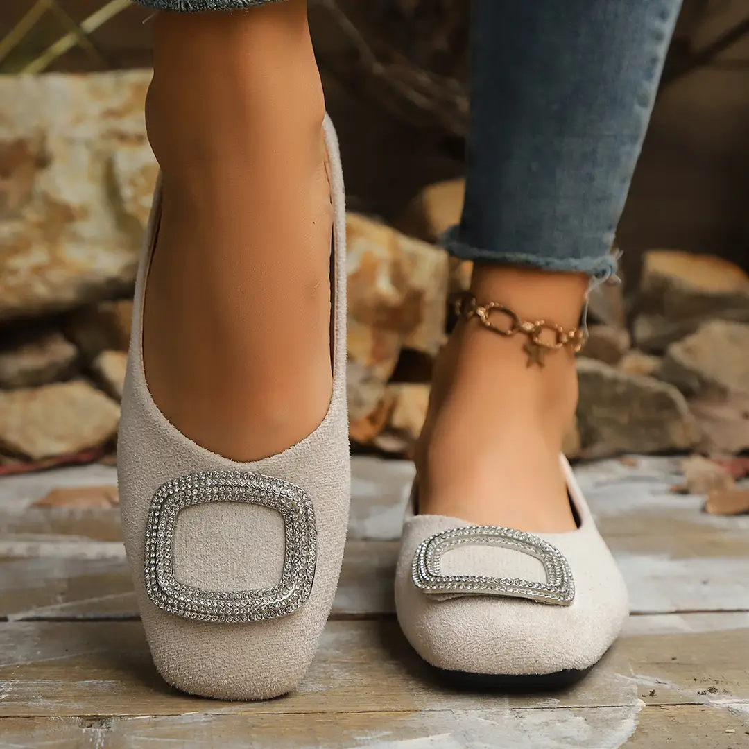 Square-Toe Flat Large-Size 2025 Commuter Women's Shoes with a Sense of Design, Shallow Breathable Elegant Single Shoes, Niche Soft-Soled Flat Shoes — feature 27