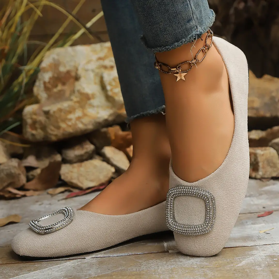 Square-Toe Flat Large-Size 2025 Commuter Women's Shoes with a Sense of Design, Shallow Breathable Elegant Single Shoes, Niche Soft-Soled Flat Shoes — feature 28