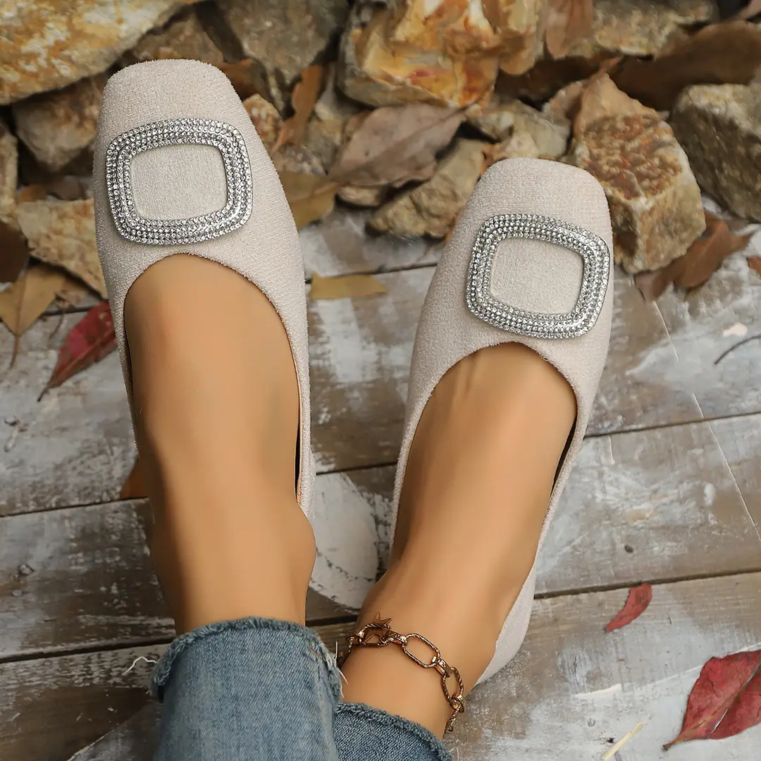 Square-Toe Flat Large-Size 2025 Commuter Women's Shoes with a Sense of Design, Shallow Breathable Elegant Single Shoes, Niche Soft-Soled Flat Shoes — feature 29