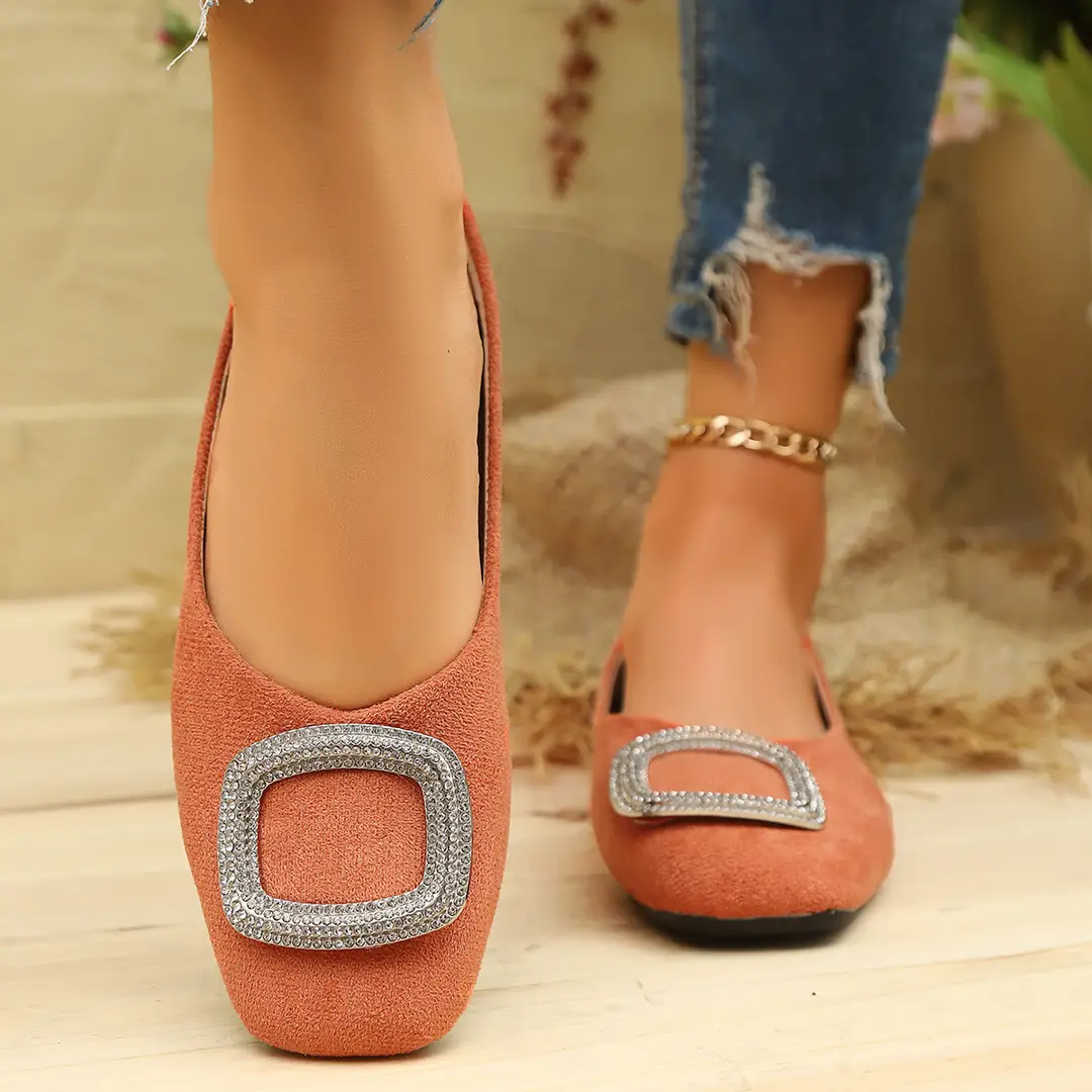 Square-Toe Flat Large-Size 2025 Commuter Women's Shoes with a Sense of Design, Shallow Breathable Elegant Single Shoes, Niche Soft-Soled Flat Shoes — feature 3