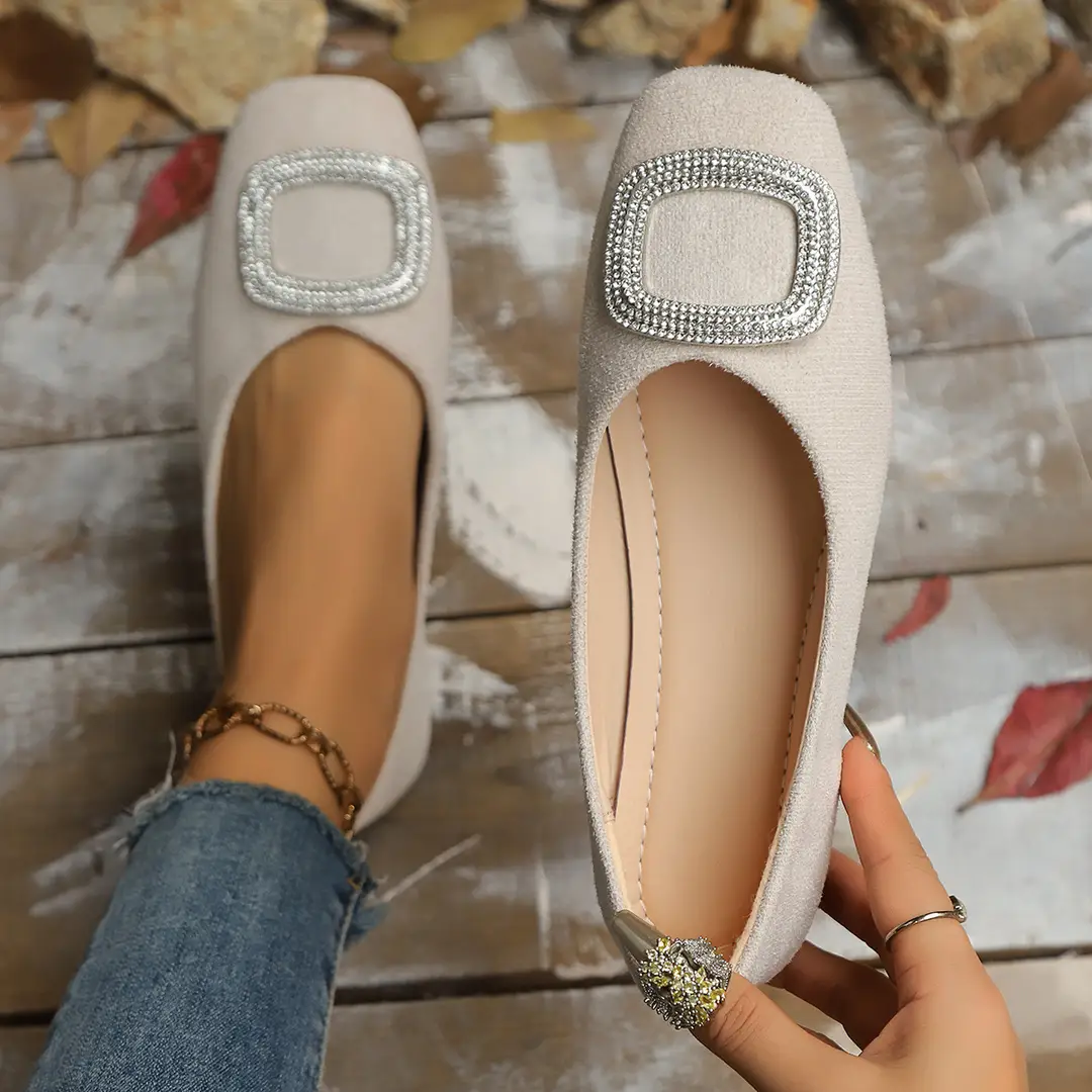 Square-Toe Flat Large-Size 2025 Commuter Women's Shoes with a Sense of Design, Shallow Breathable Elegant Single Shoes, Niche Soft-Soled Flat Shoes — feature 30