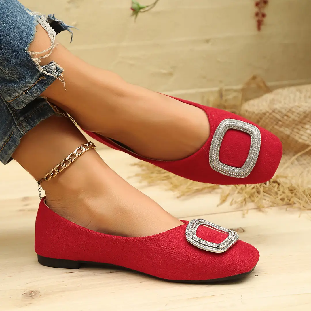 Square-Toe Flat Large-Size 2025 Commuter Women's Shoes with a Sense of Design, Shallow Breathable Elegant Single Shoes, Niche Soft-Soled Flat Shoes — feature 8