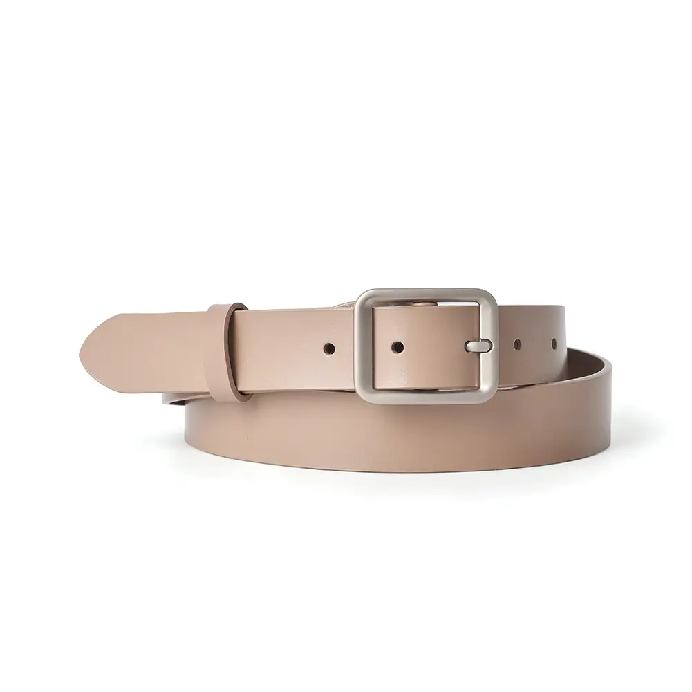 Square Buckle Women's Belt Genuine Leather Black Brown - Image 9