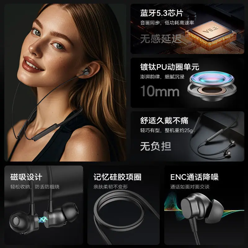 Wireless Bluetooth Headset with HIFI Sound & Long Battery