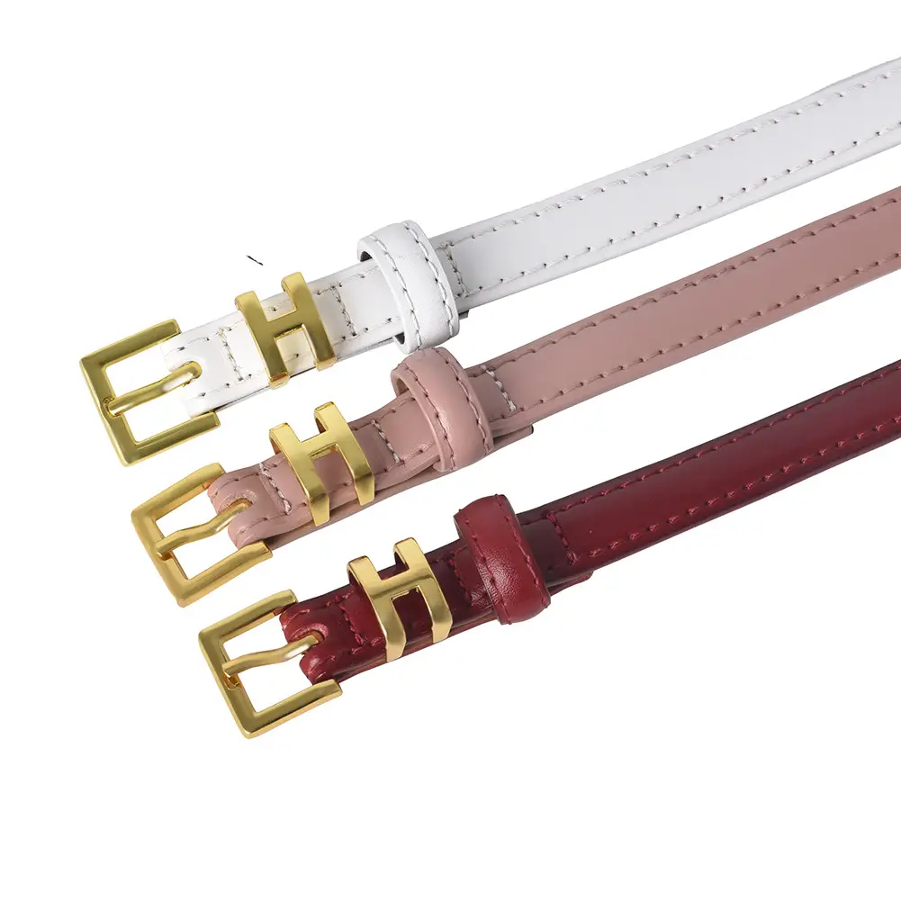 White Genuine Leather Thin Belt for Women - Image 7