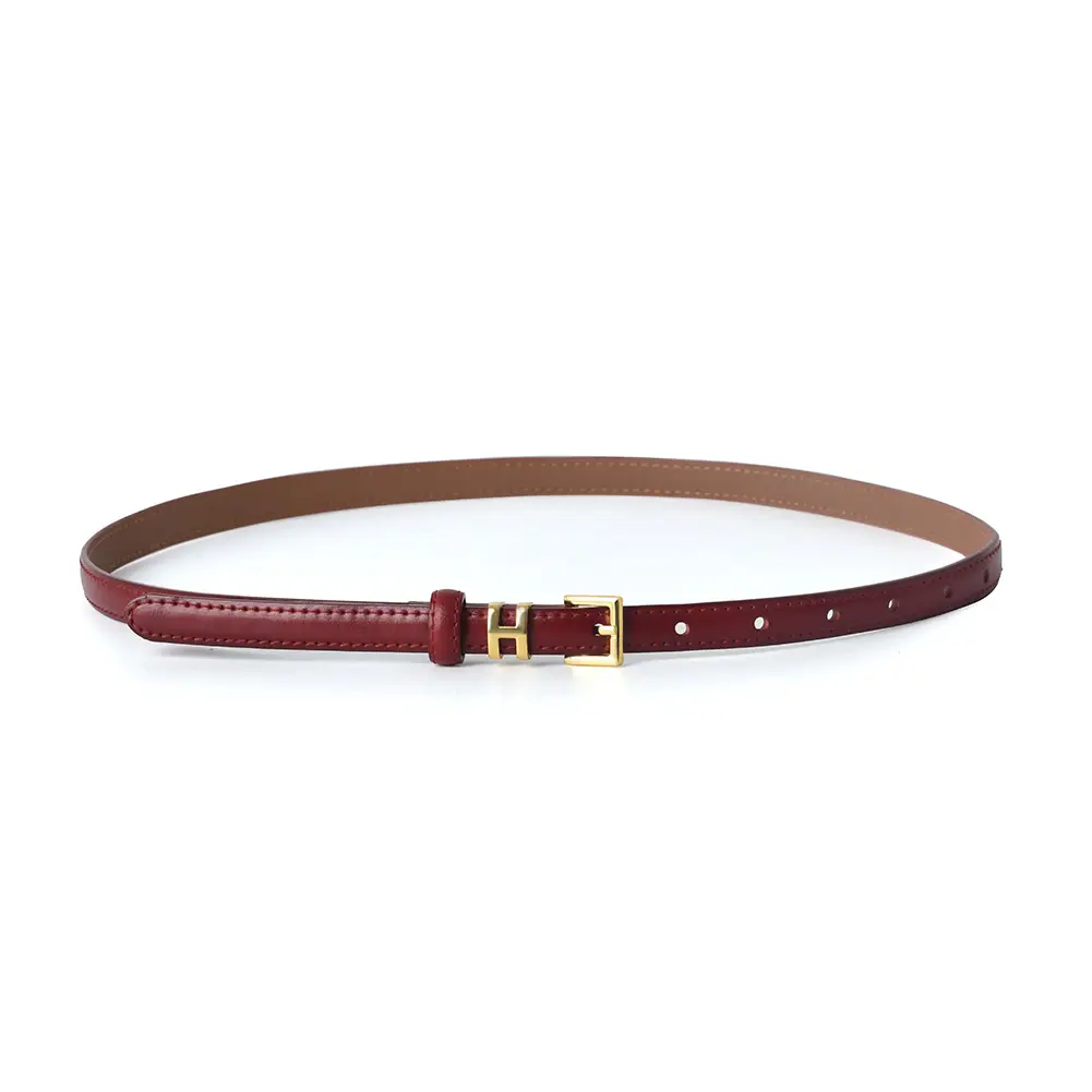 White Genuine Leather Thin Belt for Women - Image 8