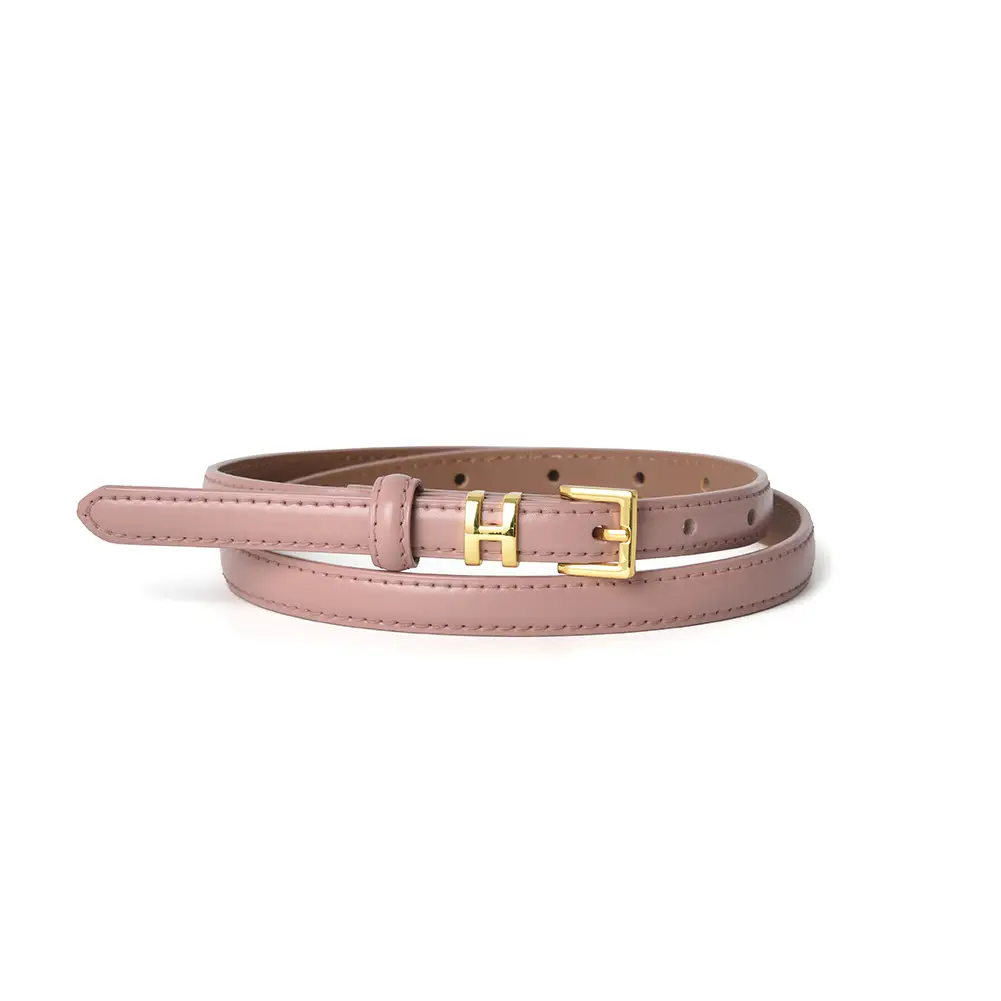 White Genuine Leather Thin Belt for Women - Image 9