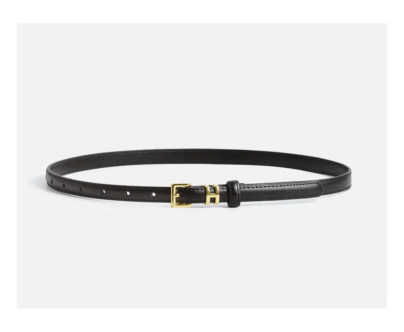 White Genuine Leather Thin Belt for Women — feature 10