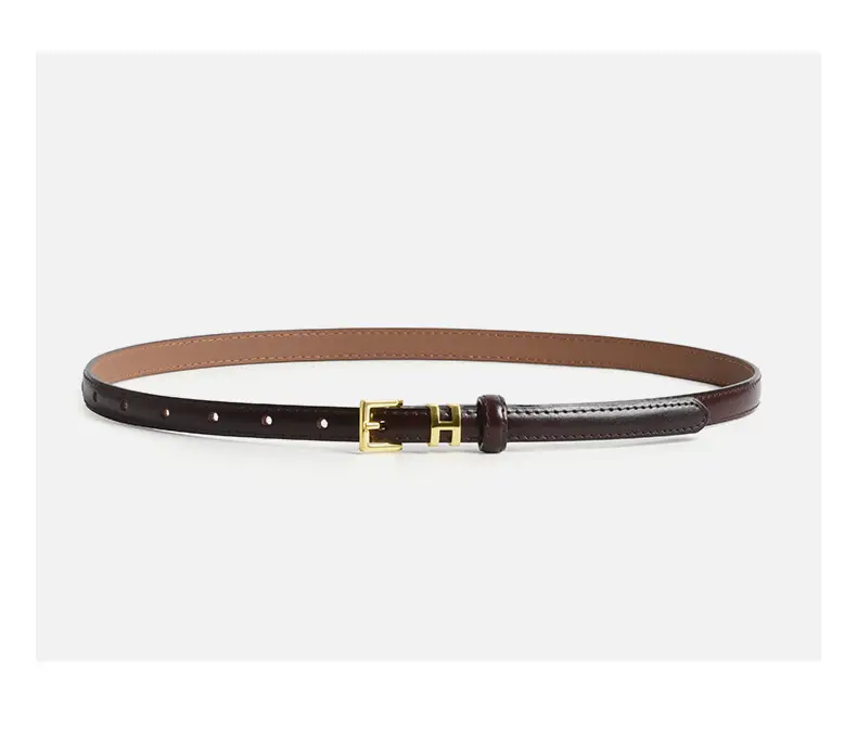 White Genuine Leather Thin Belt for Women — feature 11