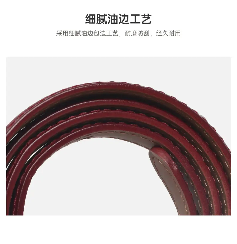 White Genuine Leather Thin Belt for Women — feature 6