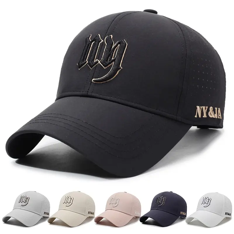 Men Grey NY&IA Baseball Cap Lightweight Sun Hat - Image 7