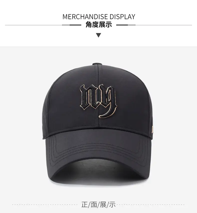 Men Grey NY&IA Baseball Cap Lightweight Sun Hat — feature 8