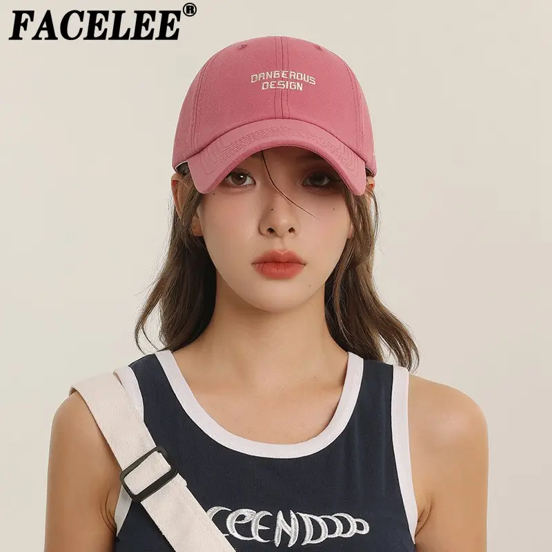 Women Japanese Design Cap Raspberry Red Wide Brim - Image 5