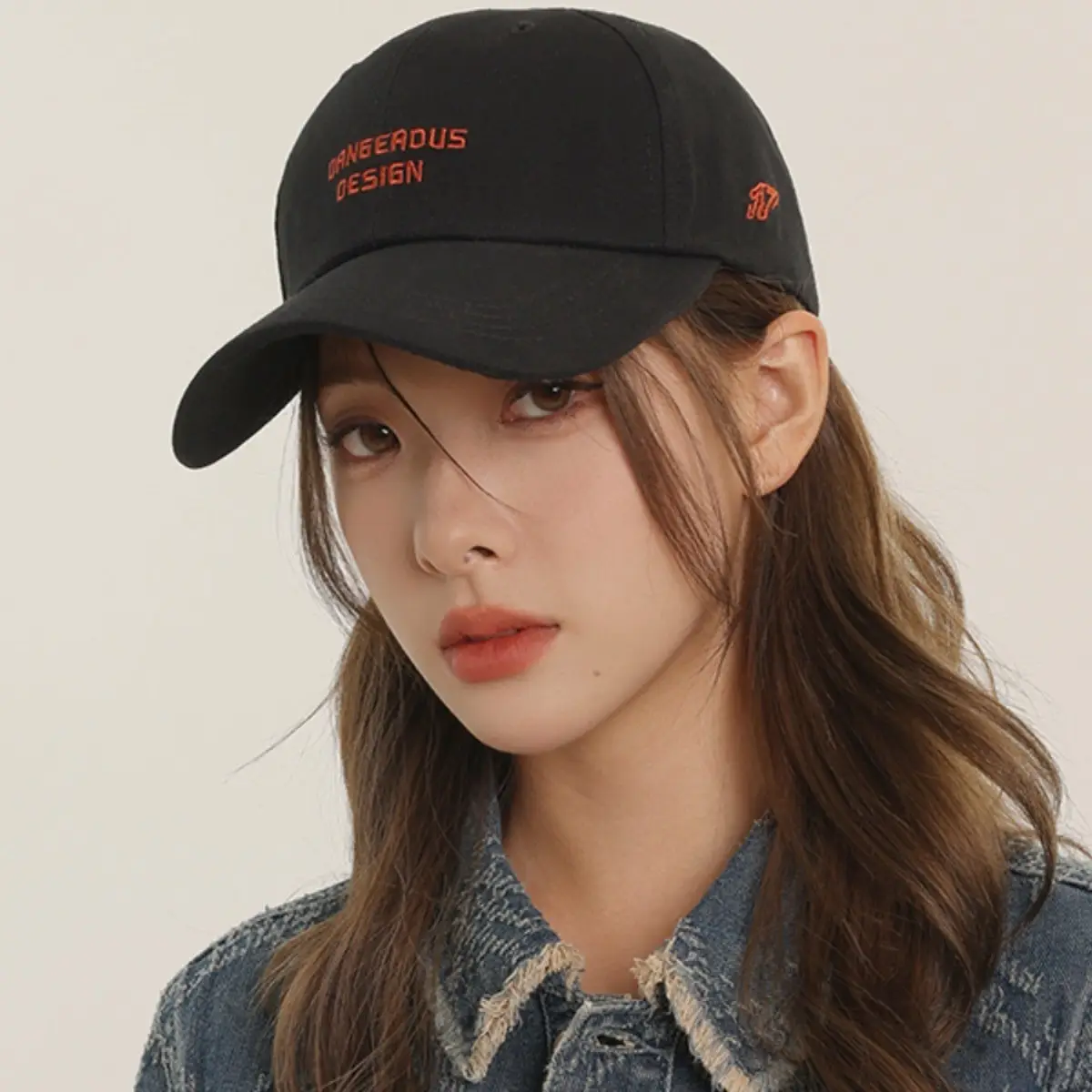 Women Japanese Design Cap Raspberry Red Wide Brim - Image 8