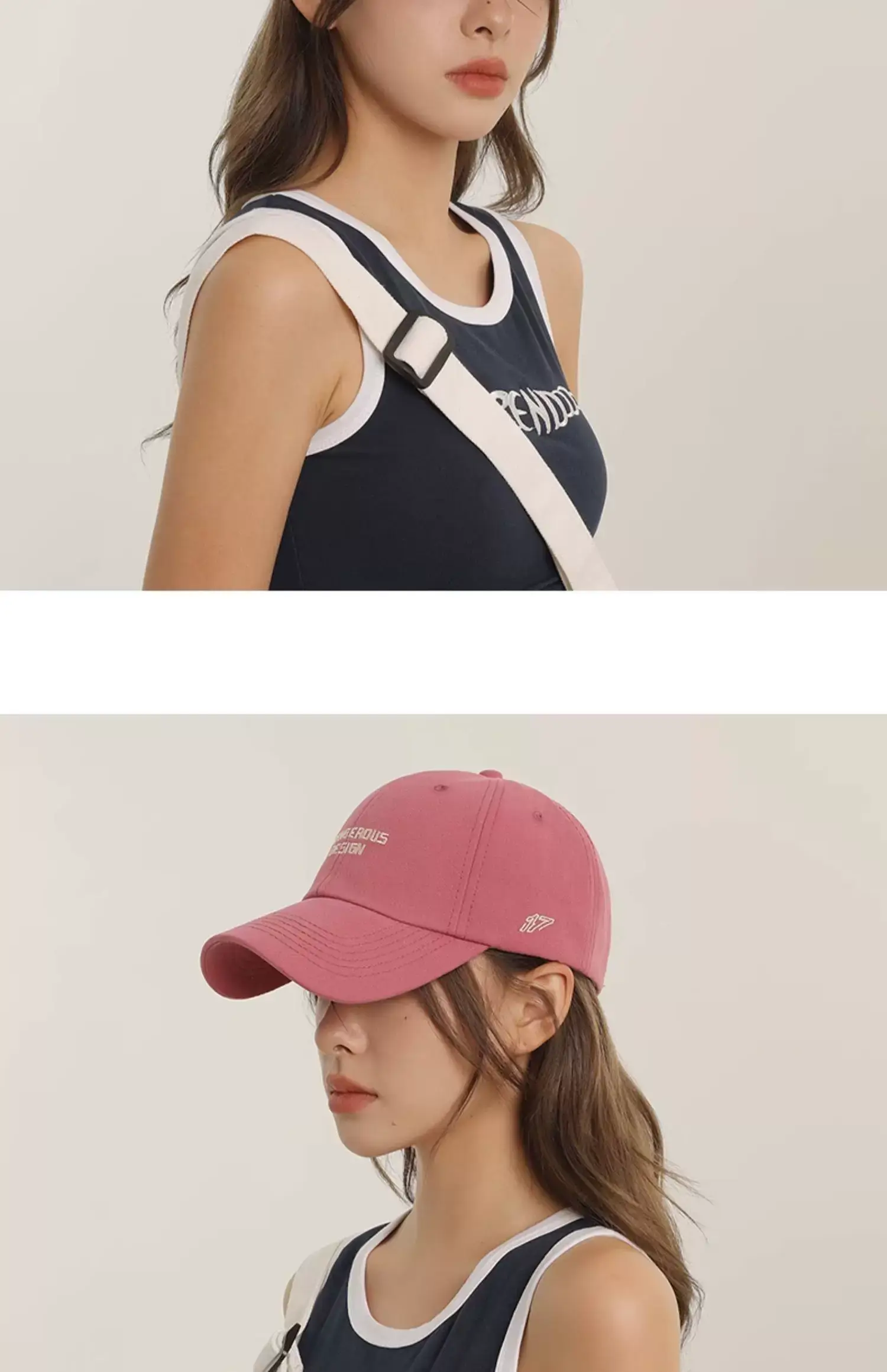 Women Japanese Design Cap Raspberry Red Wide Brim — feature 11