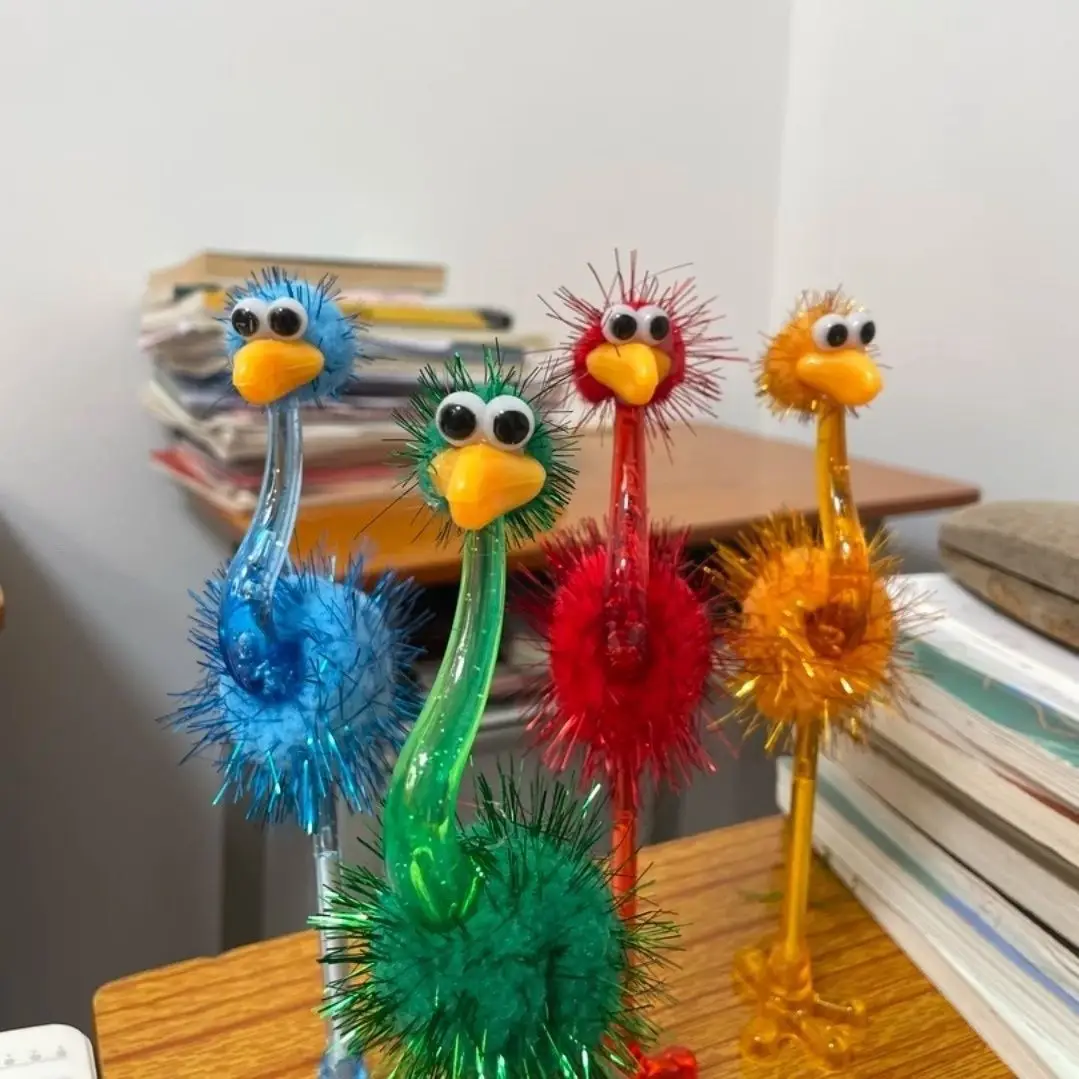 Plush Ballpoint Pen Gift Children's Gift Colorful Ostrich Ballpoint Pen Wholesale Student Creative Decompression Ornaments Wholesale — feature 10
