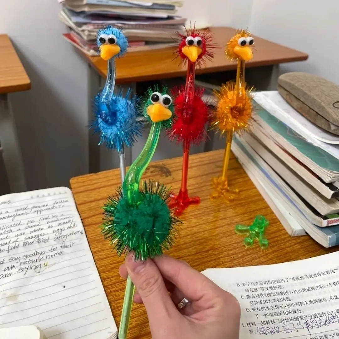 Plush Ballpoint Pen Gift Children's Gift Colorful Ostrich Ballpoint Pen Wholesale Student Creative Decompression Ornaments Wholesale — feature 8