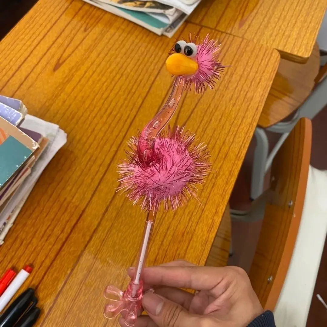 Plush Ballpoint Pen Gift Children's Gift Colorful Ostrich Ballpoint Pen Wholesale Student Creative Decompression Ornaments Wholesale — feature 9