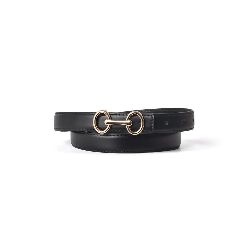 Black Gold Buckle Women's Belt for Suit Pants - Image 9