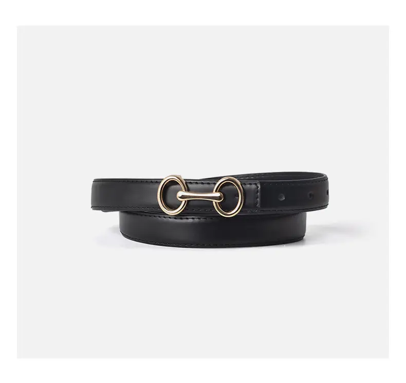 Black Gold Buckle Women's Belt for Suit Pants — feature 10