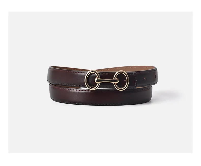 Black Gold Buckle Women's Belt for Suit Pants — feature 11