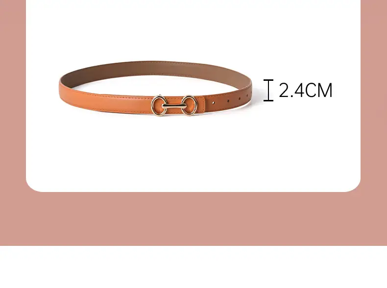 Black Gold Buckle Women's Belt for Suit Pants — feature 3