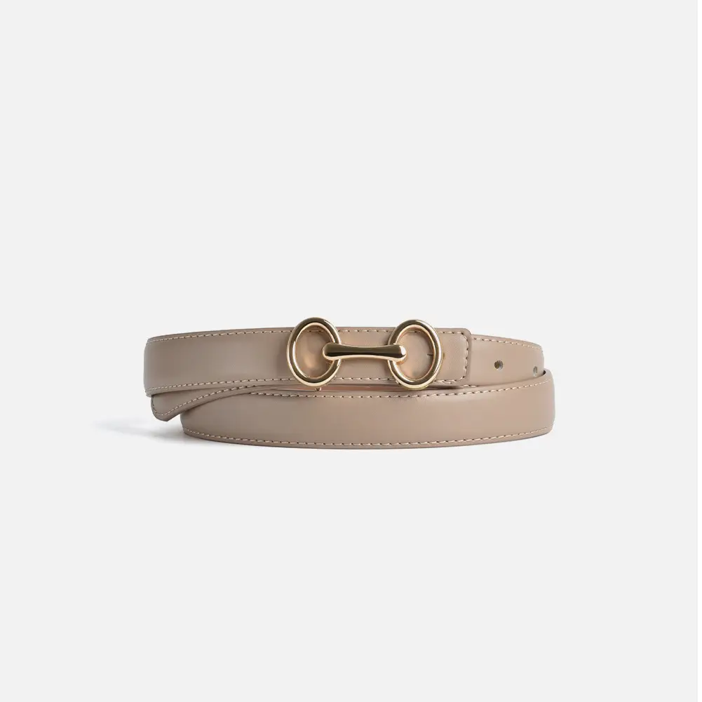 Black Gold Buckle Women's Belt for Suit Pants - Image 6