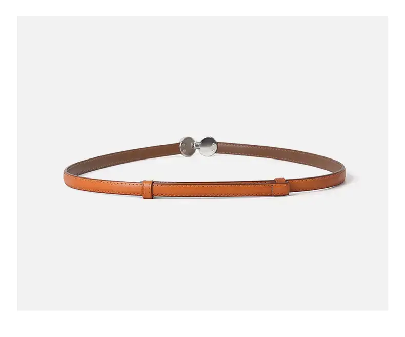 Women's Adjustable Spherical Buckle Belt Brown — feature 9